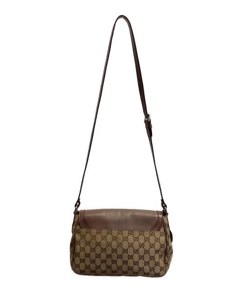 GUCCI（グッチ）GUCCI (グッチ) GGキャンバス ショルダーバッグ ブラウンの古着・服飾アイテム