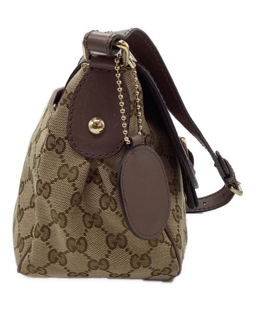 GUCCI（グッチ）GUCCI (グッチ) GGキャンバス ショルダーバッグ ブラウンの古着・服飾アイテム