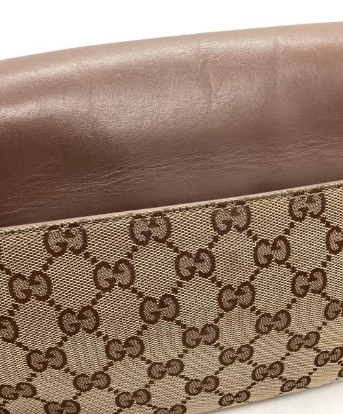 GUCCI（グッチ）GUCCI (グッチ) GGキャンバス ショルダーバッグ ブラウンの古着・服飾アイテム