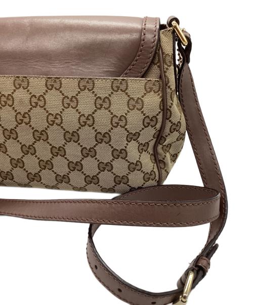 GUCCI（グッチ）GUCCI (グッチ) GGキャンバス ショルダーバッグ ブラウンの古着・服飾アイテム
