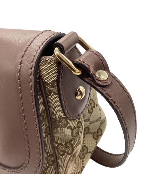 GUCCI（グッチ）GUCCI (グッチ) GGキャンバス ショルダーバッグ ブラウンの古着・服飾アイテム