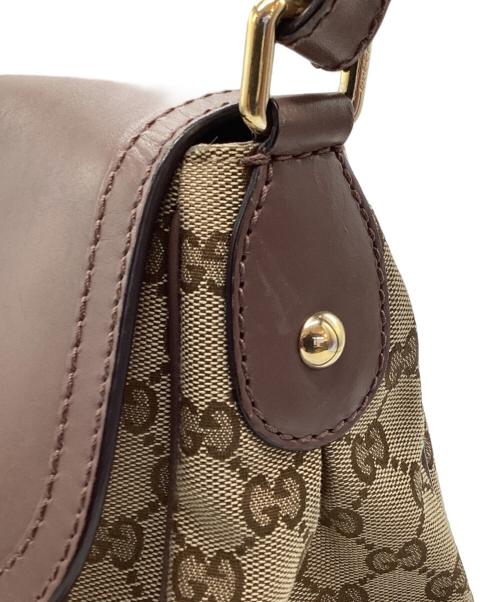 GUCCI（グッチ）GUCCI (グッチ) GGキャンバス ショルダーバッグ ブラウンの古着・服飾アイテム
