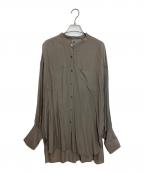 CHAOSカオス）の古着「ラミーバンドカラーカラーシャツ」｜ベージュ