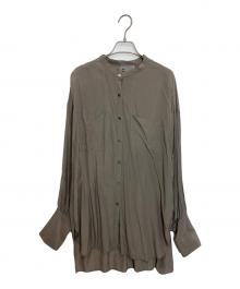 CHAOS（カオス）の古着「ラミーバンドカラーカラーシャツ」｜ベージュ