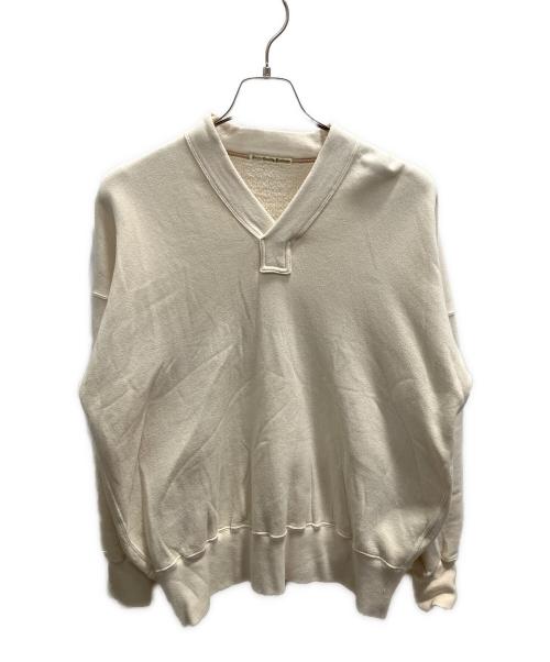 OLDE HOMESTEADER（オールド ホームステッダー）OLDE HOMESTEADER (オールド ホームステッダー) EXTRA COTTON FLEECE Yネックロングスリーブプルオーバー エクリュ サイズ:46の古着・服飾アイテム