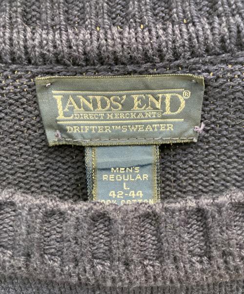 LAND'S END（ランズエンド）LAND'S END (ランズエンド) Cotton Knit Drifter Sweater ネイビー サイズ:Ｌの古着・服飾アイテム