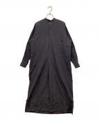 COMOLIコモリ）の古着「バンドカラーシャツワンピース」｜ブラック