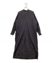 COMOLI（コモリ）の古着「バンドカラーシャツワンピース」｜ブラック