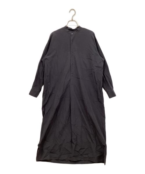 COMOLI（コモリ）COMOLI (コモリ) バンドカラーシャツワンピース ブラック サイズ:FREEの古着・服飾アイテム