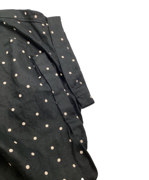 URBAN RESEARCH DOORS（アーバンリサーチドアーズ）URBAN RESEARCH DOORS (アーバンリサーチドアーズ) リネンドットフレアワンピース ブラック サイズ:Mの古着・服飾アイテム