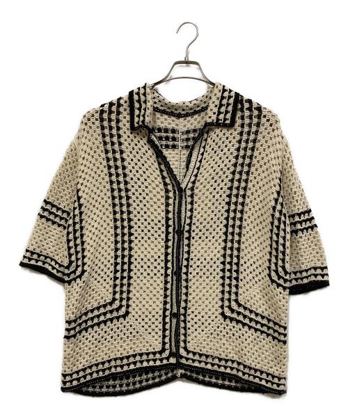 JOURNAL STANDARD relume（ジャーナルスタンダード レリューム）JOURNAL STANDARD relume (ジャーナルスタンダード レリューム) クロシェカーディガン ブラック×ホワイト サイズ:SIZE Freeの古着・服飾アイテム