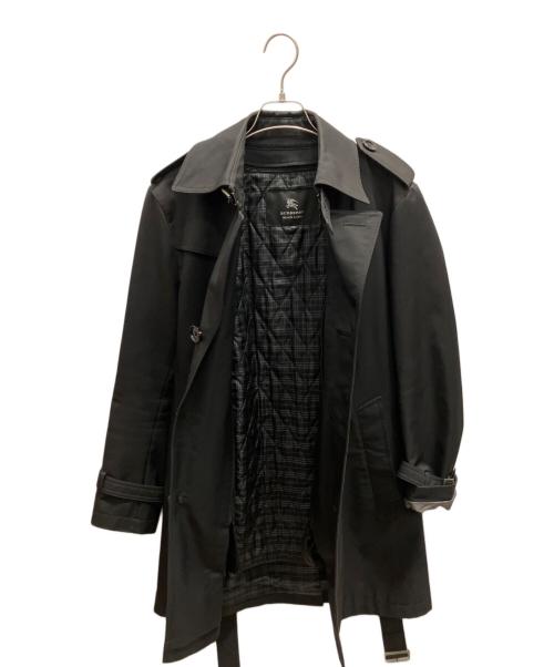 BURBERRY BLACK LABEL（バーバリーブラックレーベル）BURBERRY BLACK LABEL (バーバリーブラックレーベル) ステンカラーコート トレンチコート ブラック サイズ:Мの古着・服飾アイテム