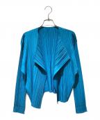 PLEATS PLEASEプリーツプリーズ）の古着「プリーツカーディガン」｜ブルー
