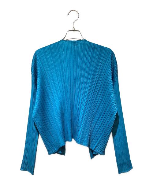 PLEATS PLEASE（プリーツプリーズ）PLEATS PLEASE (プリーツプリーズ) プリーツカーディガン ブルー サイズ:3の古着・服飾アイテム