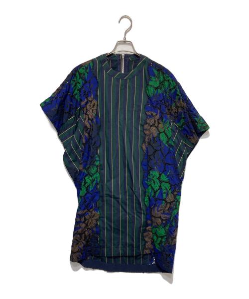 sacai（サカイ）sacai (サカイ) レースドッキングワンピース グリーン サイズ:2の古着・服飾アイテム