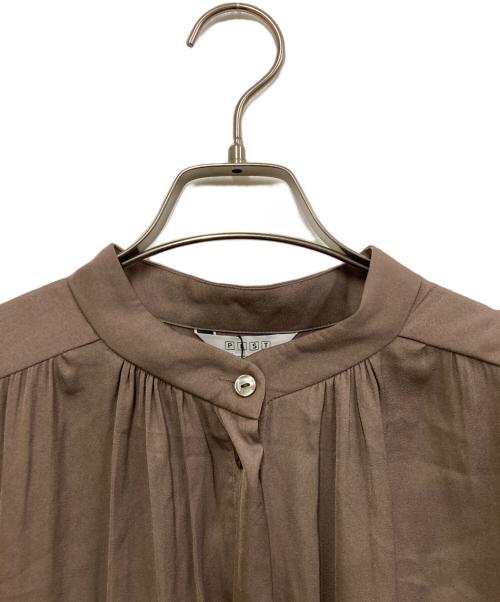 PLST（プラステ）PLST (プラステ) サテンギャザーワンピース ブラウン サイズ:SIZE Sの古着・服飾アイテム
