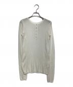 GOOD GRIEF!グッドグリーフ）の古着「HENLEY RIB KNIT TOP」｜ホワイト