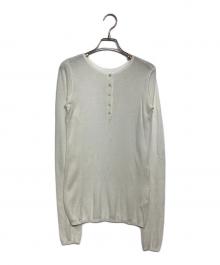 GOOD GRIEF!（グッドグリーフ）の古着「HENLEY RIB KNIT TOP」｜ホワイト