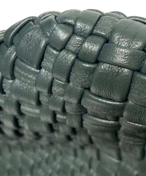 FALORNI（ファロルニ）FALORNI (ファロルニ) 編み込みレザートートバッグ グリーンの古着・服飾アイテム