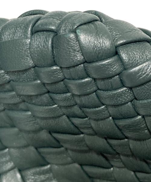 FALORNI（ファロルニ）FALORNI (ファロルニ) 編み込みレザートートバッグ グリーンの古着・服飾アイテム