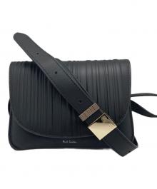PAUL SMITH（ポールスミス）の古着「シャドーストライプレザーバッグ」｜ブラック