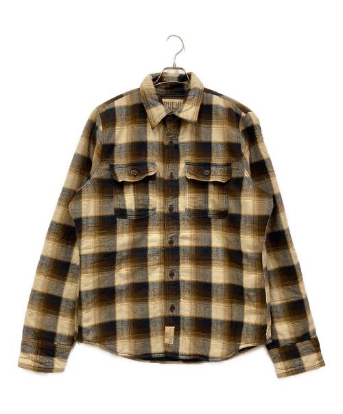 RUEHL No.925（ルール No.925）RUEHL No.925 (ルール No.925) 裏地キルティング・オンブレチェックシャツ ブラウン サイズ:SIZE XXLの古着・服飾アイテム