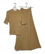 TORY BURCHトリーバーチ）の古着「リブニットセットアップ」｜キャメル