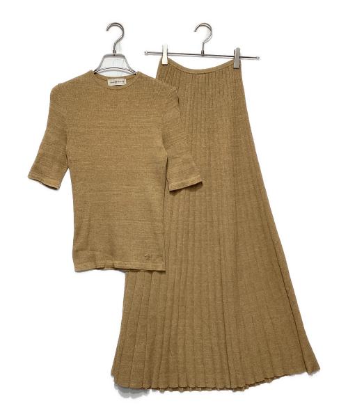 TORY BURCH（トリーバーチ）TORY BURCH (トリーバーチ) リブニットセットアップ キャメル サイズ:Sの古着・服飾アイテム