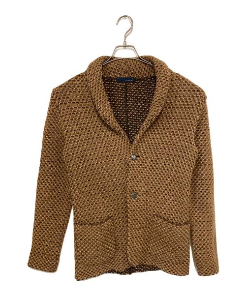 LARDINI（ラルディーニ）LARDINI (ラルディーニ) ショールカラーニットジャケット ブラウン サイズ:Sの古着・服飾アイテム