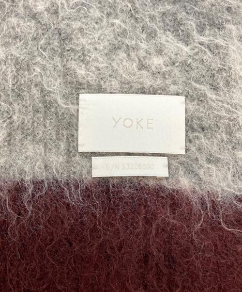 YOKE（ヨーク）YOKE (ヨーク) MOHAIR BORDER LONG STOLE パープルの古着・服飾アイテム