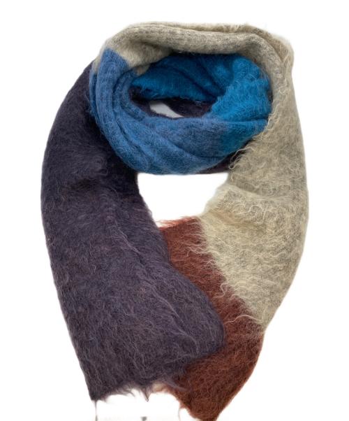 YOKE（ヨーク）YOKE (ヨーク) MOHAIR BORDER LONG STOLE パープルの古着・服飾アイテム