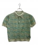 maturelyマチュアリー）の古着「Rame Open Work Polo Shirt」｜グリーン