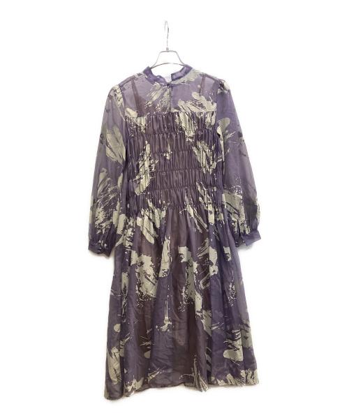 Ameri（アメリ）Ameri (アメリ) RUBBER PAINT ART SHEER DRESS パープル サイズ:Ｓの古着・服飾アイテム