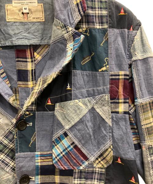 Engineered Garments（エンジニアドガーメンツ）Engineered Garments (エンジニアドガーメンツ) BEAMS PLUS (ビームスプラス) パッチワークジャケット ブルー サイズ:Мの古着・服飾アイテム