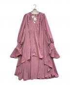 la belle etudeラベルエチュード）の古着「パフスリーブワンピース」｜ピンク