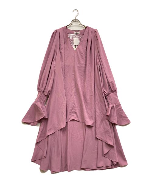 la belle etude（ラベルエチュード）la belle Etude (ラベルエチュード) パフスリーブワンピース ピンク サイズ:SIZE Freeの古着・服飾アイテム