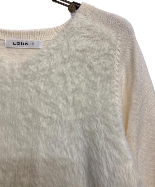 LOUNIE（ルーニー）LOUNIE (ルーニー) フェザーヤーンドッキングニットプルオーバー ホワイト サイズ:ＦＲＥＥの古着・服飾アイテム