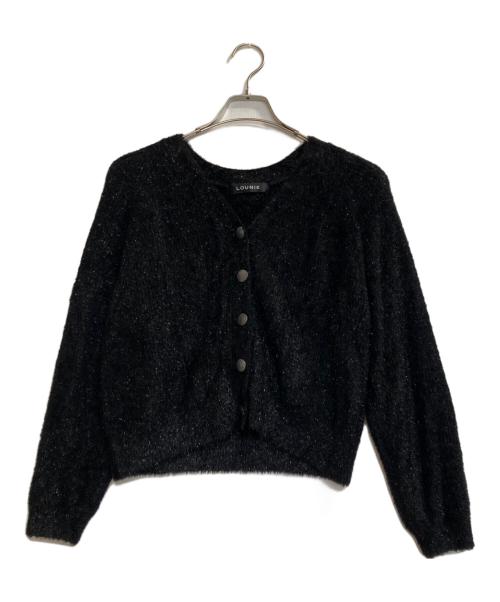 LOUNIE（ルーニー）LOUNIE (ルーニー) フェザーヤーンニットカーディガン ブラック サイズ:ＦＲＥＥの古着・服飾アイテム