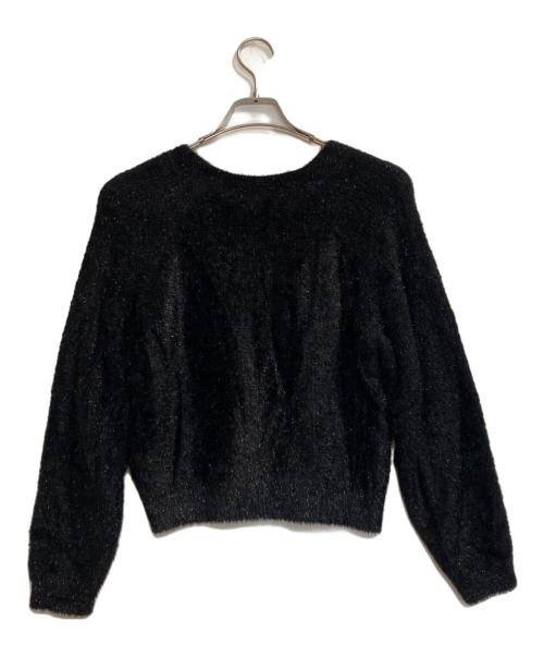 LOUNIE（ルーニー）LOUNIE (ルーニー) フェザーヤーンニットカーディガン ブラック サイズ:ＦＲＥＥの古着・服飾アイテム