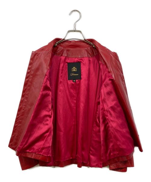 DRAWER（ドゥロワー）DRAWER (ドゥロワー) ラムレザージャケット レッド サイズ:38の古着・服飾アイテム
