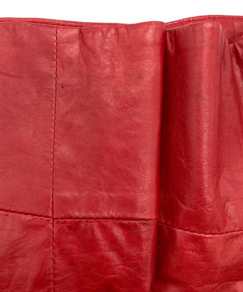 DRAWER（ドゥロワー）DRAWER (ドゥロワー) ラムレザージャケット レッド サイズ:38の古着・服飾アイテム