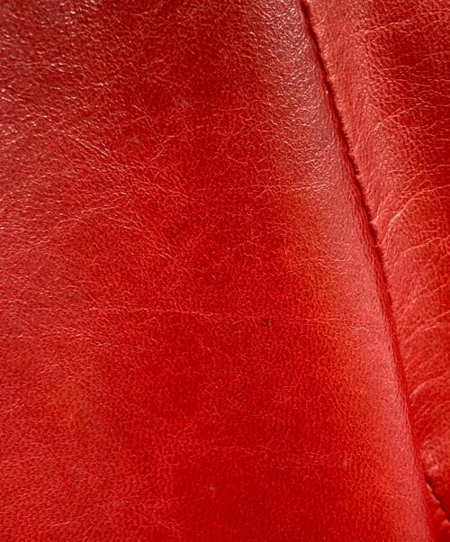 DRAWER（ドゥロワー）DRAWER (ドゥロワー) ラムレザージャケット レッド サイズ:38の古着・服飾アイテム