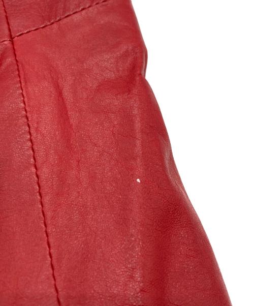 DRAWER（ドゥロワー）DRAWER (ドゥロワー) ラムレザージャケット レッド サイズ:38の古着・服飾アイテム