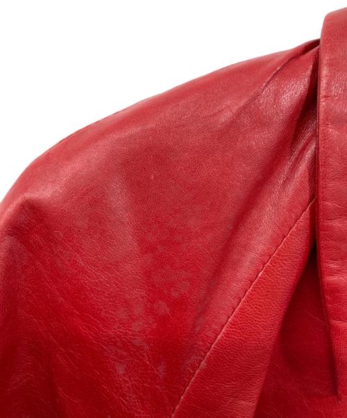 DRAWER（ドゥロワー）DRAWER (ドゥロワー) ラムレザージャケット レッド サイズ:38の古着・服飾アイテム