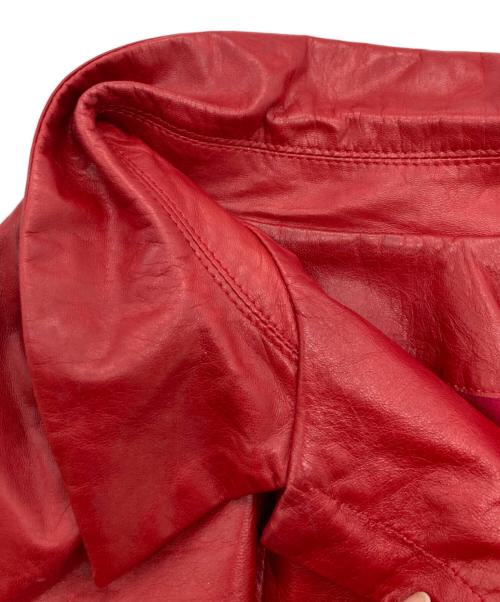 DRAWER（ドゥロワー）DRAWER (ドゥロワー) ラムレザージャケット レッド サイズ:38の古着・服飾アイテム