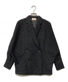 UNITED ARROWS（ユナイテッドアローズ）の古着「レース ドルマン ブラウス ジャケット」｜ブラック