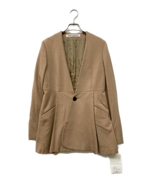 TARO HORIUCHI（タロウホリウチ）TARO HORIUCHI (タロウホリウチ) ノーカラージャケット ベージュ サイズ:2の古着・服飾アイテム