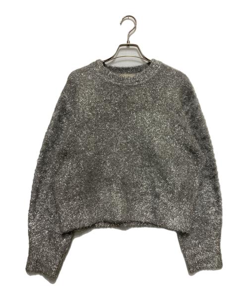 UNITED ARROWS（ユナイテッドアローズ）UNITED ARROWS (ユナイテッドアローズ) グリッター クルーネック ニット シルバー サイズ:FREEの古着・服飾アイテム
