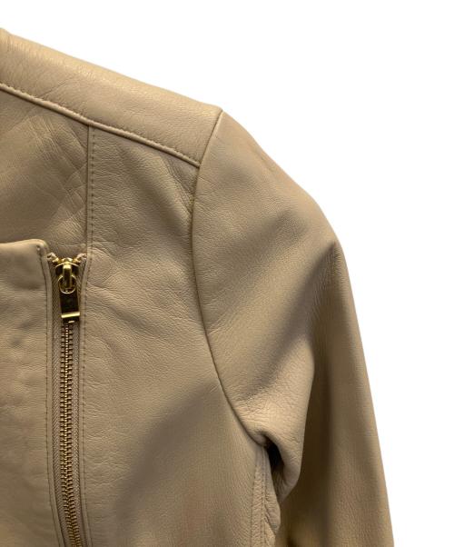 Noble（ノーブル）Noble (ノーブル) ソフトラムレザーライダースブルゾン ベージュ サイズ:SIZE 38の古着・服飾アイテム