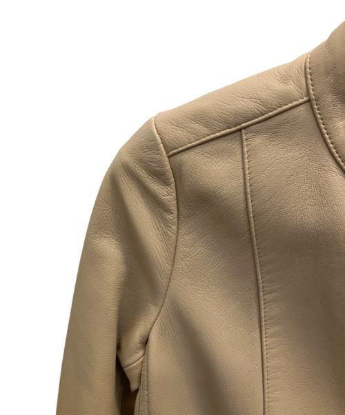 Noble（ノーブル）Noble (ノーブル) ソフトラムレザーライダースブルゾン ベージュ サイズ:SIZE 38の古着・服飾アイテム